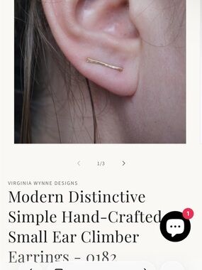 14k Solid Gold Ear Climber Earrings